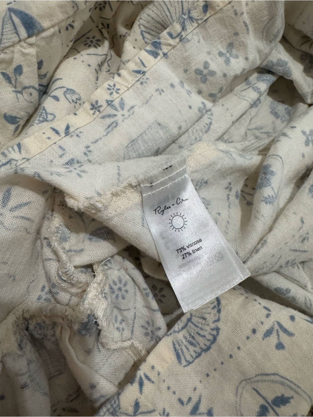 Rylee + Cru Francesca tile dress M linen blend beachy Mediterranean maxi - Picture 8 of 13